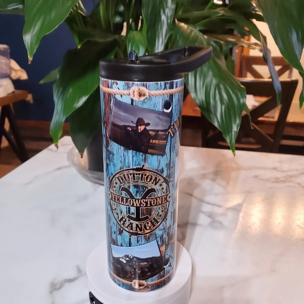 Yellowstone Dutton Ranch 20oz Tumbler with duo lids 🎉sale